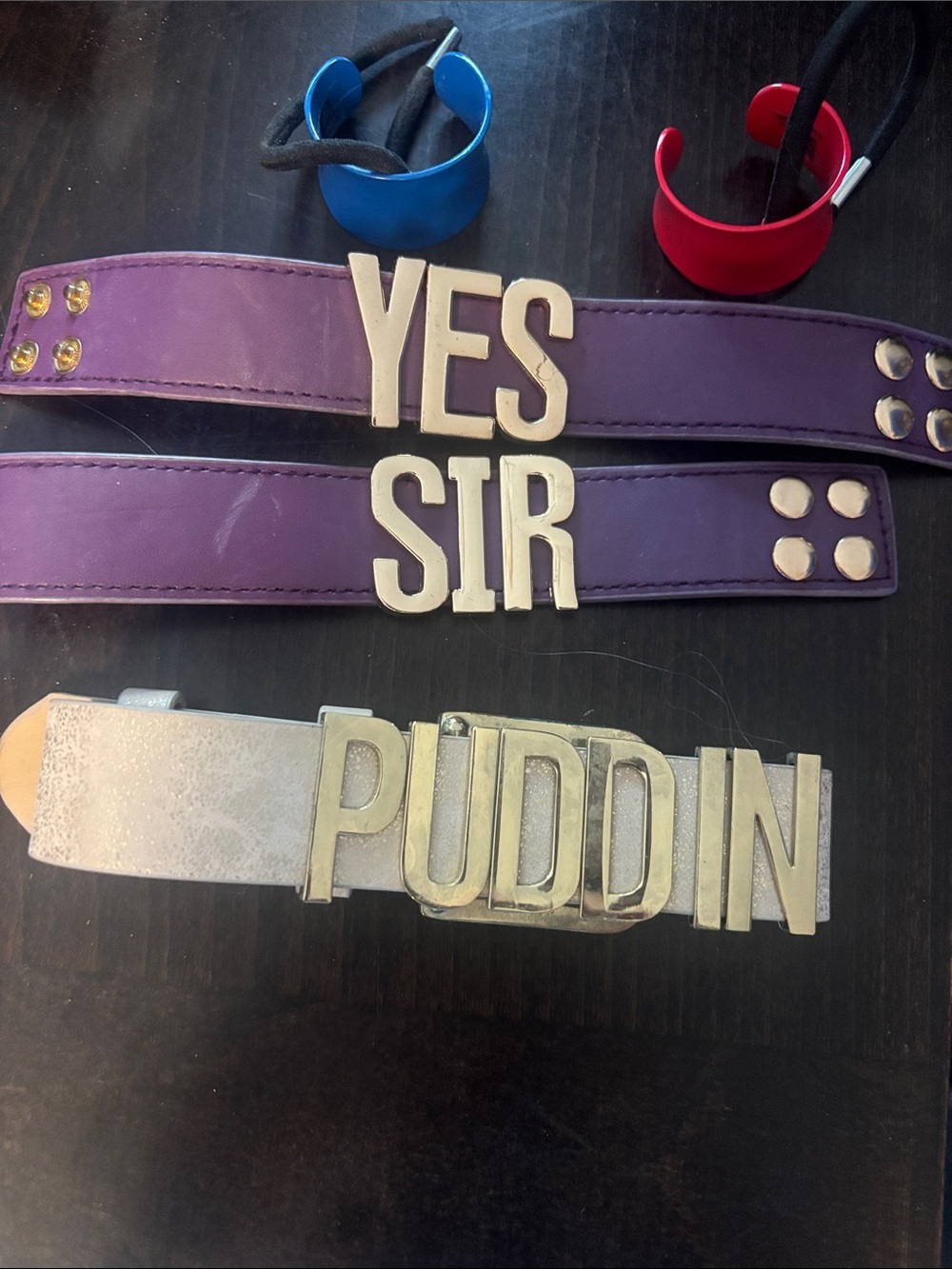 Suicide Squad - Harley Quinn’s  accessories with 'YES SIR' Silver Buckle wrists